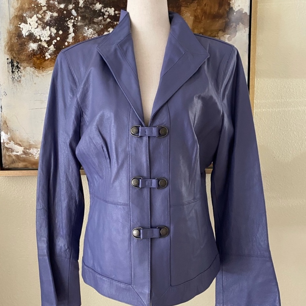 Pamela McCoy lavender genuine leather jacket size M NWOT~